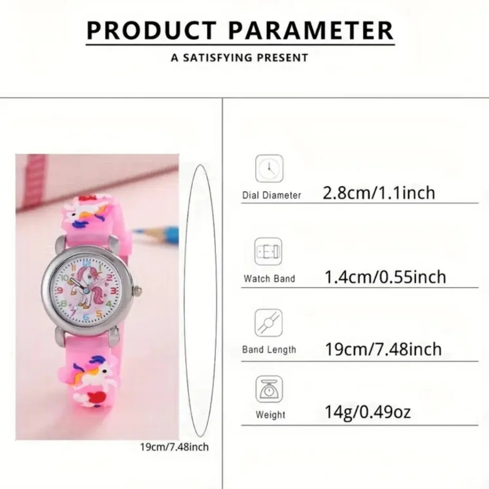 Unicorn Quartz Watch Rose Red Ages 3 - 14